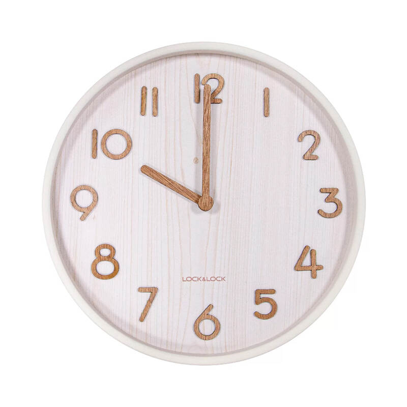 Đồng Hồ Kim Trôi Treo Tường Hình Tròn Lock&Lock, Bằng Gỗ, Kích Thước 25.5*4(Cm) - 2 Màu (Navy, Ivory) image number null